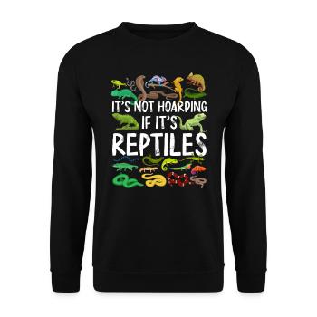It'S Not Hoarding If It'S Reptiles - Unisex Sweatshirt - black - Front - Alina (178cm) & Michal (187cm)