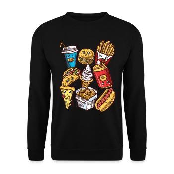 Junk Food Unhealthy Food Fast Food - Unisex Sweatshirt - black - Front - Alina (178cm) & Michal (187cm)