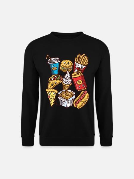 Junk Food usund mad fastfood - Unisex sweater - sort