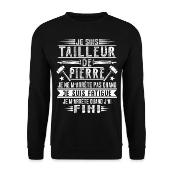Tailleur de Pierre - Sweat-shirt Unisexe - noir - Devant - Alina (178cm) & Michal (187cm)