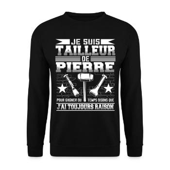 Tailleur de Pierre Humour - Sweat-shirt Unisexe - noir - Devant - Alina (178cm) & Michal (187cm)