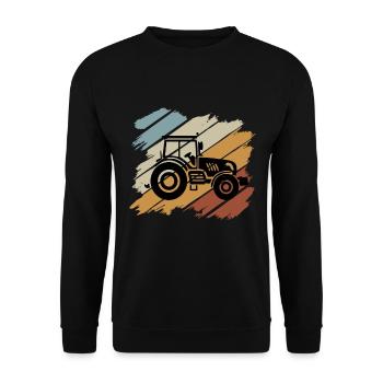 Tractor Gift Agriculture Field Work - Unisex Sweatshirt - black - Front - Alina (178cm) & Michal (187cm)