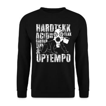 Raver / Rave / Gabber / Speedcore Raver Uptempo - Sweat-shirt Unisexe - noir - Devant - Alina (178cm) & Michal (187cm)