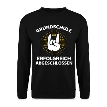 Grundschule Erfolgreich Abgeschlossen - Unisex Pullover - Schwarz - Vorne - Alina (178cm) & Michal (187cm)
