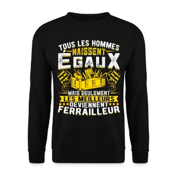 Ferrailleur Humour Ferraille - Sweat-shirt Unisexe - noir - Devant - Alina (178cm) & Michal (187cm)