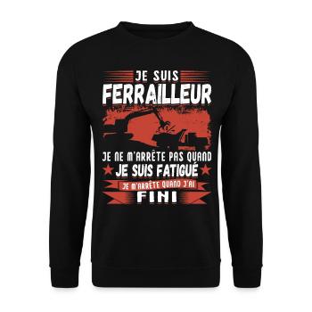 Ferrailleur Humour Ferraille - Sweat-shirt Unisexe - noir - Devant - Alina (178cm) & Michal (187cm)