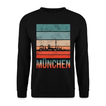 München Skyline - Unisex Pullover - Schwarz - Vorne - Alina (178cm) & Michal (187cm)