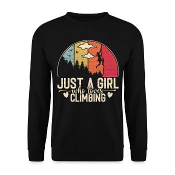Juste une fille qui aime grimper - grimpeur montagne - Sweat-shirt Unisexe - noir - Devant - Alina (178cm) & Michal (187cm)