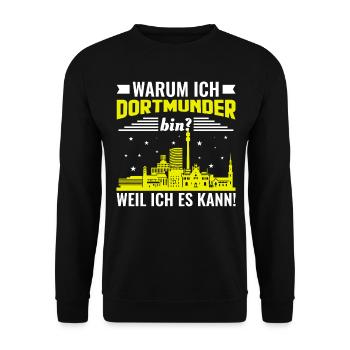 Lustiges Dortmund Dortmunder Sprüche Geschenk - Unisex Pullover - Schwarz - Vorne - Alina (178cm) & Michal (187cm)