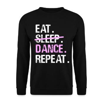 Dancing Dance - Eat Sleep Dance Repeat - Unisex Pullover - Schwarz - Vorne - Alina (178cm) & Michal (187cm)
