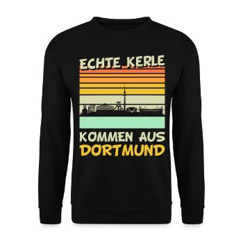 Dortmund Dortmunder Skyline Männer Geschenk - Unisex Pullover - Schwarz - Vorne - Alina (178cm) & Michal (187cm)