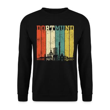 Dortmund Vintage Retro Style - Unisex Pullover - Schwarz - Vorne - Alina (178cm) & Michal (187cm)