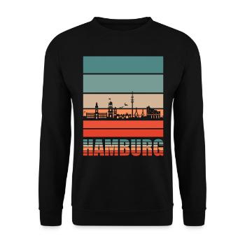 Hamburg HH Hansestadt Hamburger Geschenk - Unisex Pullover - Schwarz - Vorne - Alina (178cm) & Michal (187cm)