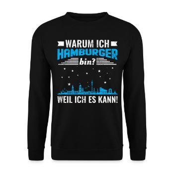 Hamburg Hamburger Skyline - Unisex Pullover - Schwarz - Vorne - Alina (178cm) & Michal (187cm)