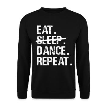 Eat Sleep Dance Repeat - Dancing Dance - Unisex Pullover - Schwarz - Vorne - Alina (178cm) & Michal (187cm)