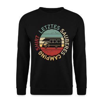 Camping-car - Dernier maillot de camping propre - Sweat-shirt Unisexe - noir - Devant - Alina (178cm) & Michal (187cm)