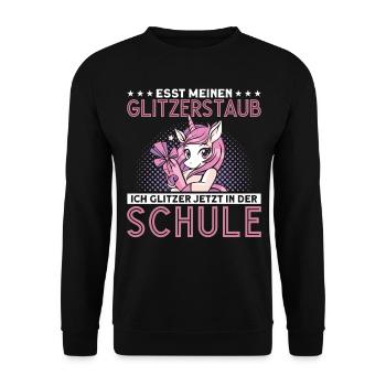 Mädchen Lieben Einhörner Trend Einhorn Einhorn - Unisex Pullover - Schwarz - Vorne - Alina (178cm) & Michal (187cm)