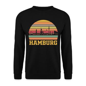 Hamburg - Unisex Pullover - Schwarz - Vorne - Alina (178cm) & Michal (187cm)
