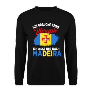 Madeira Therapie Geschenk - Unisex Pullover - Schwarz - Vorne - Alina (178cm) & Michal (187cm)