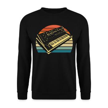 Analog Retro Synthesizer Geschenk - Unisex Pullover - Schwarz - Vorne - Alina (178cm) & Michal (187cm)