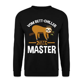 Bett Chiller Master Masterarbeit Akademiker - Unisex Pullover - Schwarz - Vorne - Alina (178cm) & Michal (187cm)