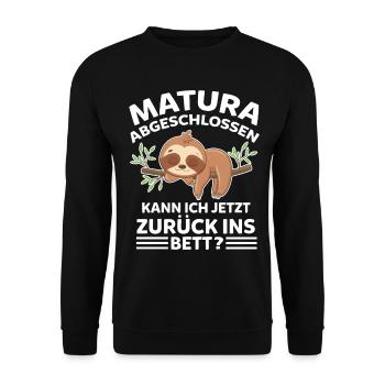 Sloth Gymnasium Graduation Matura Gymnasiast Abi - Unisex Sweatshirt - black - Front - Alina (178cm) & Michal (187cm)
