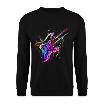 Musiciens colorés basse guitare électrique - Sweat-shirt Unisexe - noir - Devant - Alina (178cm) & Michal (187cm)