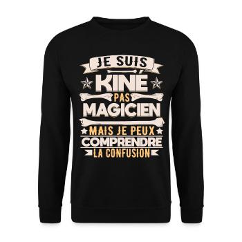 Kinésithérapeute Humour Kinésithérapie Kiné - Sweat-shirt Unisexe - noir - Devant - Alina (178cm) & Michal (187cm)