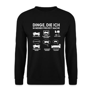ATV Quad Bike UTV Motocross Quad 4x4 Quadfahrer - Unisex Pullover - Schwarz - Vorne - Alina (178cm) & Michal (187cm)