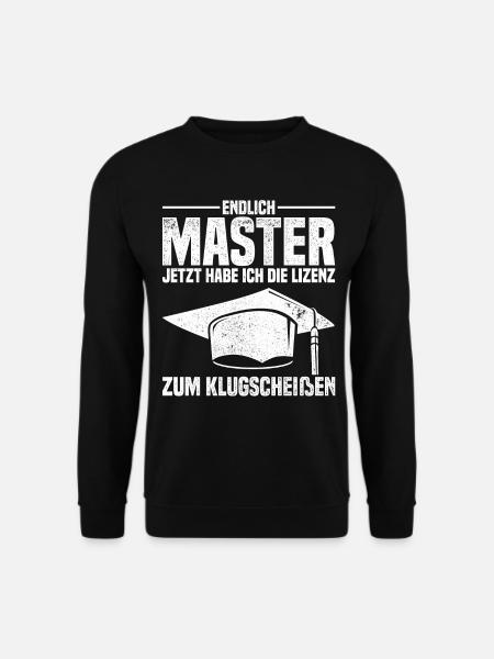 Master Abschluss Geschenk Lizenz Zum Klugscheißen - Unisex Pullover - Schwarz