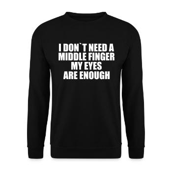 Sarcasme provocation de sarcasme Doigts - Sweat-shirt Unisexe - noir - Devant - Alina (178cm) & Michal (187cm)