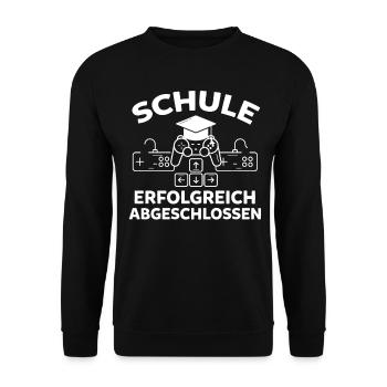 Gamer Zocker Gymnasium School Leaving Certificate - Unisex Sweatshirt - black - Front - Alina (178cm) & Michal (187cm)