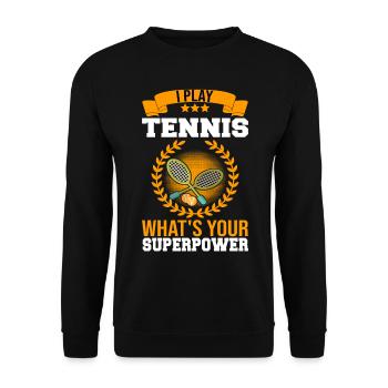 Tennis tennis tennis court de tennis - Sweat-shirt Unisexe - noir - Devant - Alina (178cm) & Michal (187cm)