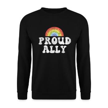 LGBT Pride Rainbow Proud Ally - Unisex Sweatshirt - black - Front - Alina (178cm) & Michal (187cm)