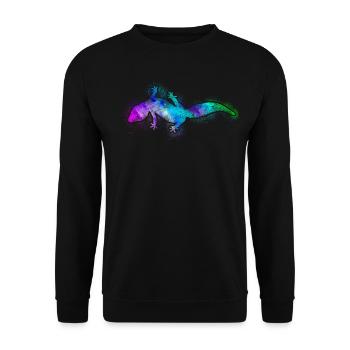Leopard Gecko Watercolor - Sweat-shirt Unisexe - noir - Devant - Alina (178cm) & Michal (187cm)