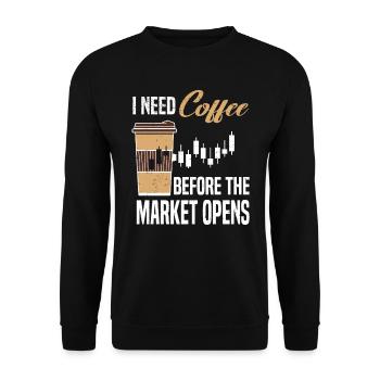 Actionnaire Action Börse Trading Café Marché boursier - Sweat-shirt Unisexe - noir - Devant - Alina (178cm) & Michal (187cm)