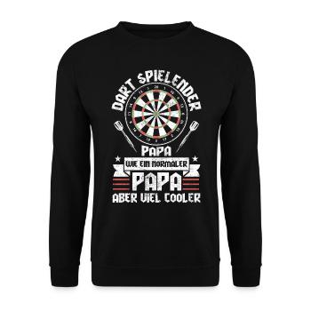 Darts Dart Papa Vater Vatertag Geschenk - Unisex Pullover - Schwarz - Vorne - Alina (178cm) & Michal (187cm)