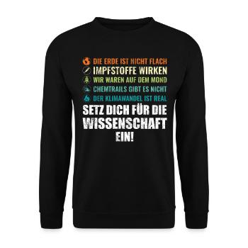 Klimawandel Wissenschaft Umweltschutz Klima - Unisex Pullover - Schwarz - Vorne - Alina (178cm) & Michal (187cm)