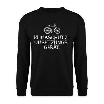 Klimawandel | Klimaschutzumsetzungsgerät - Unisex Pullover - Schwarz - Vorne - Alina (178cm) & Michal (187cm)