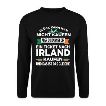 Irische Flagge Irisch Ireland Iren Irland - Unisex Pullover - Schwarz - Vorne - Alina (178cm) & Michal (187cm)