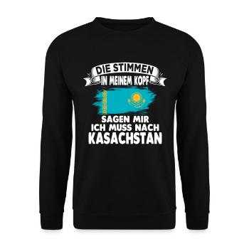 Kazakhstan - Unisex Sweatshirt - black - Front - Alina (178cm) & Michal (187cm)