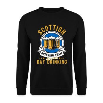 Bier Schotte Schottland Geschenk - Unisex Pullover - Schwarz - Vorne - Alina (178cm) & Michal (187cm)