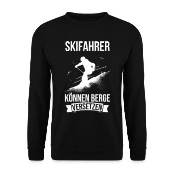 Ski Tshirt Apres Skispringen Winter Schnee Skilift - Unisex Pullover - Schwarz - Vorne - Alina (178cm) & Michal (187cm)