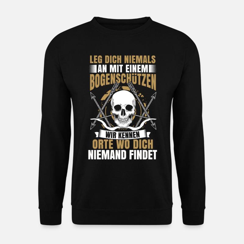 Bogenschießen Bogenschütze Geschenk Pfeil Bogen - Unisex Pullover - Schwarz