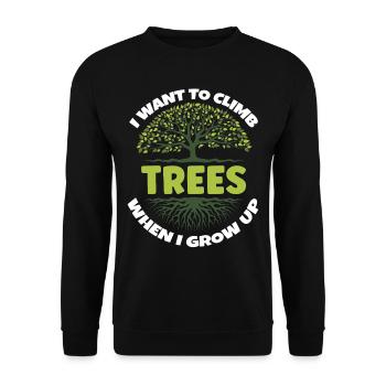 I would like to climb trees later - Unisex Sweatshirt - black - Front - Alina (178cm) & Michal (187cm)