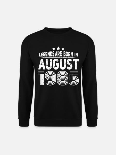 geboren im August 1985 Geschenkidee - Unisex Pullover - Schwarz