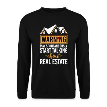 Realtor Warning May Start Talking - Sweat-shirt Unisexe - noir - Devant - Alina (178cm) & Michal (187cm)