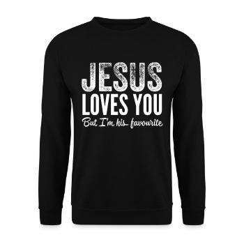 Jésus, Jésus, Jésus chrétien chrétien chrétien chrétien - Sweat-shirt Unisexe - noir - Devant - Alina (178cm) & Michal (187cm)