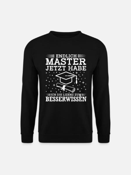 Master Abschluss Geschenk Lizenz Zum Besserwissen - Unisex Pullover - Schwarz