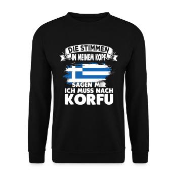 Korfu Griechenland Griechen - Unisex Pullover - Schwarz - Vorne - Alina (178cm) & Michal (187cm)